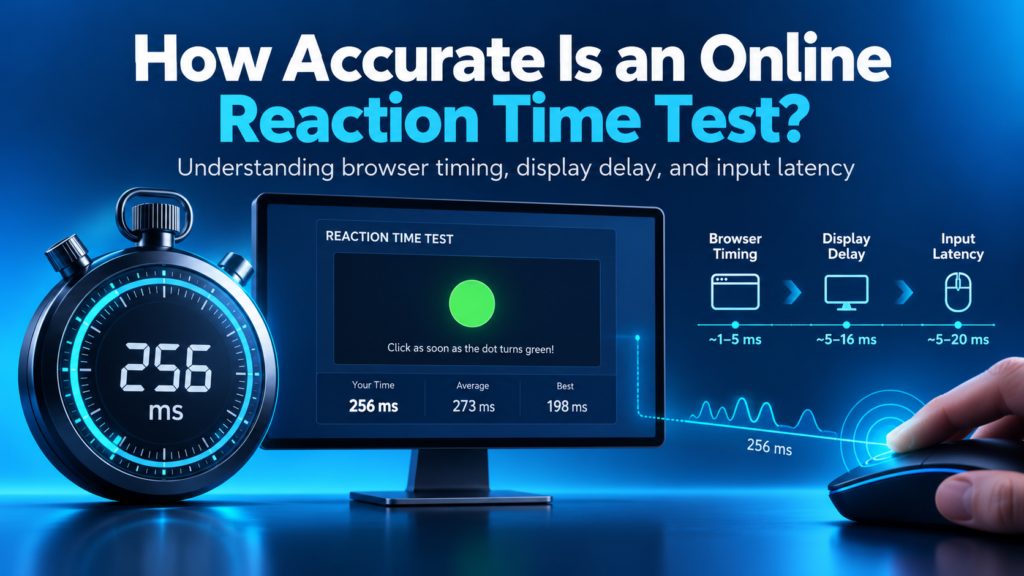 Online reaction time test accuracy and device latency