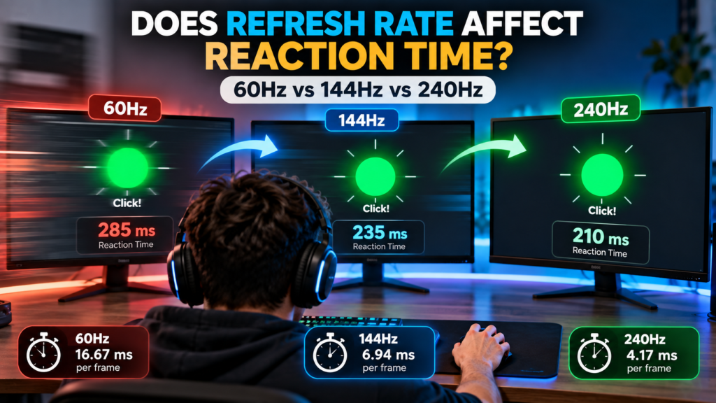 Does Refresh Rate Affect Reaction Time? 60Hz vs 144Hz vs 240Hz